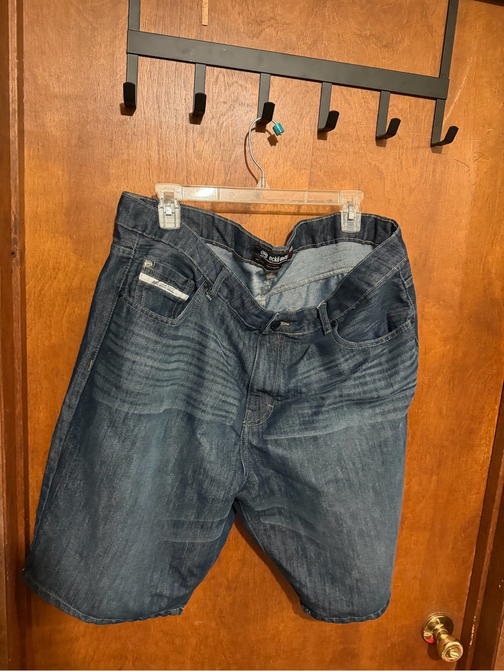 Ecko Unlimited Men's Dark Blue Relaxed Denim Shorts